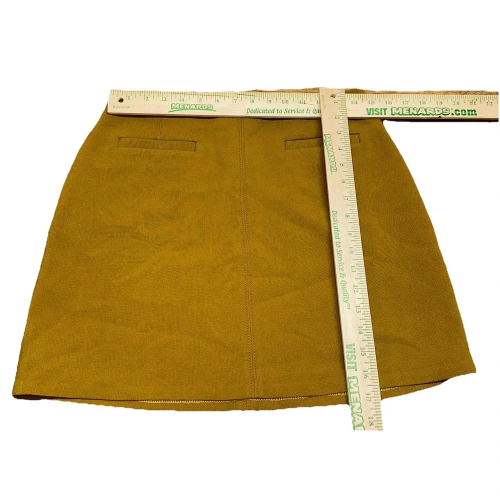 Ann Taylor‎ Mustard Yellow Faux Suede Lined Short Zip Up Mini Skirt Women's 6